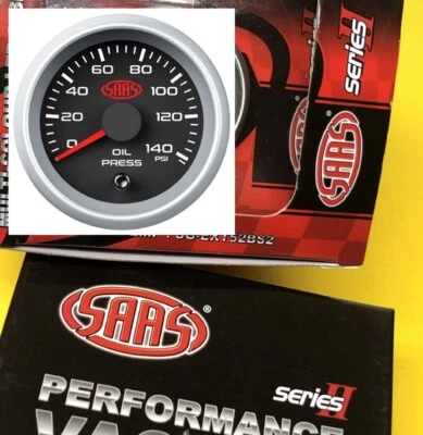 SAAS Muscle 2 SGOP52BS2 Oil pressure gauge 0-140 PSi Black 52mm 2" - Image 1 of 3