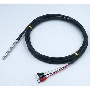 Sensor de sonda RTD PT100 ohmios L 100 mm 6,4Ø 3P cable de PVC 2M con cable de plomo 3P - Imagen 1 de 3