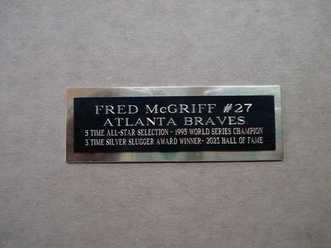 Fred McGriff Baseball Card Plaque Nameplate Atlanta Braves 1" X 3" Cover