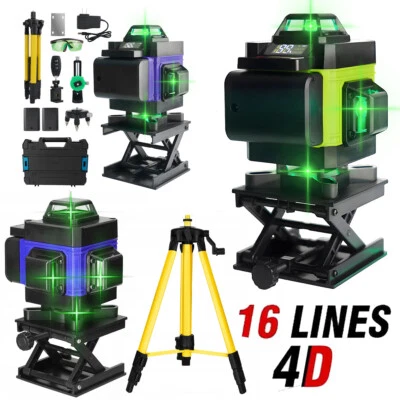 Laser Level Wasserwaage 16 Line 360° Kreuzlinienlaser Selbstnivellierend +Stativ - Bild 1 von 4