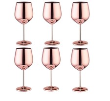 Calici da vino in vetro rivestiti in rame, champagne, per gli amanti delle...
