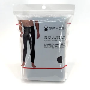 Spyder Mens Midweight Soft Baselayer Keeps Moisture Away Warm Ebony Pant Large - Picture 1 of 4