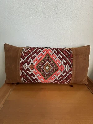 Handmade Moroccan Berber Pillow With Suede By Berberology - Image 1 of 4