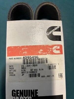 Cummins New Fan Belt 4095496 - Image 1 of 2
