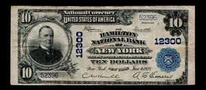 $10 1902 Large Size New York National Bank Note Free Shipping #55 - Picture 1 of 2