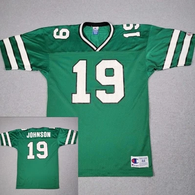 Camiseta deportiva vintage Keyshawn Johnson New York Jets para hombre 44 Champion verde malla para el hogar Foto 1 de 4