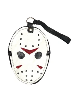 Handgefertigte kleine Freitag der 13. Jason Hockey Maske Handgelenktasche Handtasche Echtleder - Bild 1 von 24