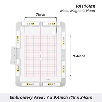 Magnetic Embroidery Hoop (Long-bar Magnets) for Husqvarna Viking Designer - Image 1 of 4