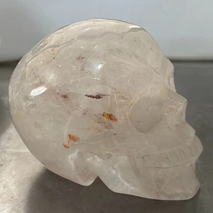 5.5LB+ Natural Clear Quartz Skull Hand carved Quartz Crystal Skull Healing 1pc - Picture 1 of 8
