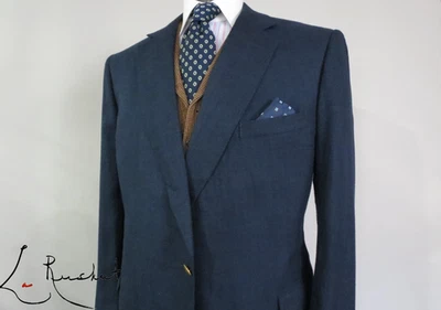 Abrigo deportivo Henry Poole Savile Row London 100 % cachemir puro medianoche tweed 50 R Foto 1 de 4