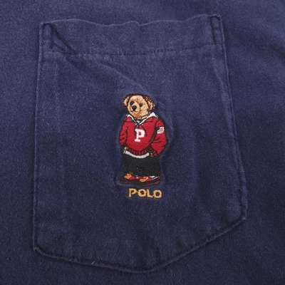 Vinyage Polo Ralph Lauren Embroidered Bear Pocket Long Sleeve T-Shirt Mens L USA - Image 1 of 4