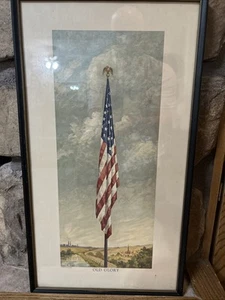 Ancienne estampe drapeau époque WWII par CA Sherman intitulée « Old Glory » encadrée 1942 HS Roberts - Photo 1/15