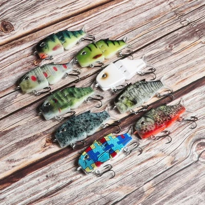 Leurre de pêche brochet perche basse appât de natation articulé 7 cm 10 7 g l - Photo 1/4