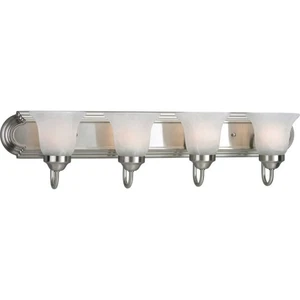 Progress Lighting P3054-09 Alabaster Glass Bath & Vanity, 30"w x 7-1/4"H, Nickel - Picture 1 of 8