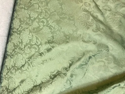 14 metres Craft fabric Brocade floral Roll Green Richly Decorative Pistachio - Image 1 of 4