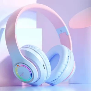 Wireless Bluetooth Headphones 🎧 SD Slot MIC LED Light Stereo Foldable for Phone - Afbeelding 1 van 5