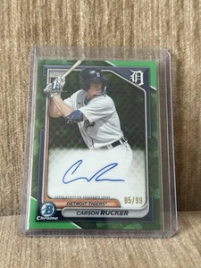 2024 BOWMAN CHROME SAPPHIRE #BSPA-CR CARSON RUCKER GREEN 1ST AUTO /99 - Picture 1 of 2