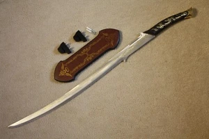 S4007 MOVIE HADHAFANG ARWEN SWORD W/ WALL PLAQUE & ELVEN RUNES INSCRIPTIONS 41" - Picture 1 of 8