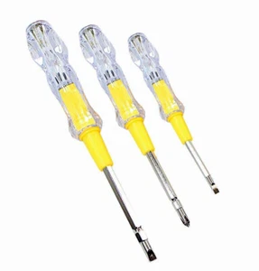 Paquete de 3 CA 100V - 500V LED probador eléctrico pluma destornillador detector de voltaje - Imagen 1 de 12