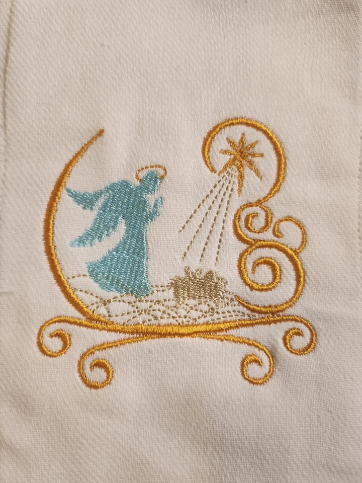 Paño bordado para eructar para bebé belén con ribete de encaje Foto 1 de 4