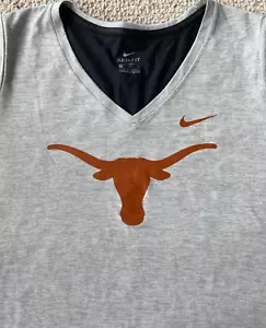 TEXAS LONGHORNS 2-tone gray short sleeve t-shirt women L NIKE dri-fit NEW - Picture 1 of 4