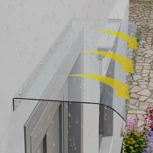 Door Canopy Awning Rain Shelter Front Back Porch Outdoor Shade Patio Roof Cover - Picture 1 of 35