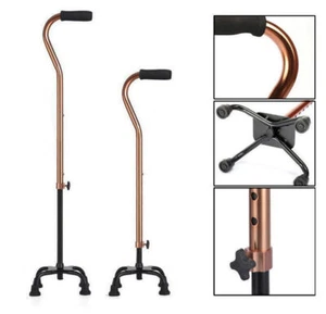 Adjustable Walking Cane Walking Stick Quad Cane for Men Women All Terrain - Picture 1 of 6
