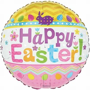 Happy Easter Pattern Foil Balloon 17" Balloon Easter Balloons Party Decoration - Picture 1 of 1