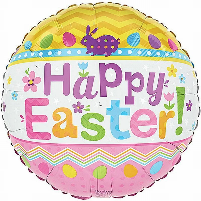 Happy Easter Pattern Foil Balloon 17" Balloon Easter Balloons Party Decoration - Image 1 of 1