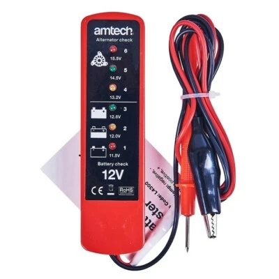 BATTERY & ALTERNATOR TESTER 6 LED TEST CAR VAN 12 V DIAGNOSTIC CARAVAN TOOL NEW - Image 1 of 2