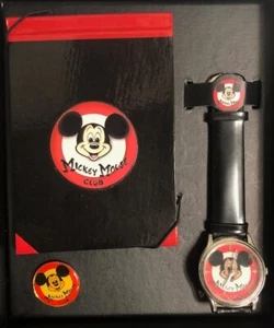 *MICKEY MOUSE CLUB* DISNEY STORE WATCH SET w/PIN & MEMO PAD!  1990's NEW IN BOX! - Picture 1 of 3