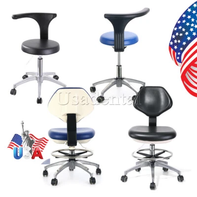 Dental Mobile Chair Dentist Medical Doctor Adjustable Chair+Backrest Rolling - Image 1 of 4