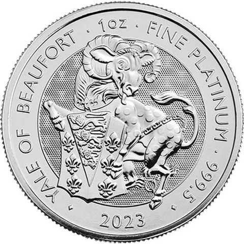 2023 1 oz British Platinum Tudor Beasts Yale of Beaufort Coin (BU) Cover