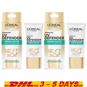 Sunscreen L'Oreal UV Protector Defender Fresh Matte SPF 50 + PA++++ 50 ml x 2 - Picture 1 of 7
