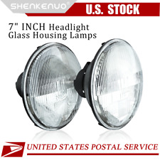 Pair 7" Round  Headlight Glass Housing Lamp For Peterbilt 379 359 1984-87 Truck