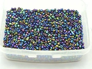 5000 Peacock Blue Glass Beads 2mm (10/0) + Storage Box - Bild 1 von 2