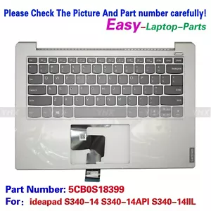 Nuevo para Lenovo ideapad S340-14 S340-14API S340-14IIL reposamanos con teclado plateado - Imagen 1 de 7