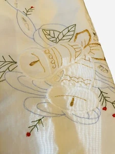 32” Square Battenburg Lace Tablecloth Made In Germany Christmas Bells - Picture 1 of 6