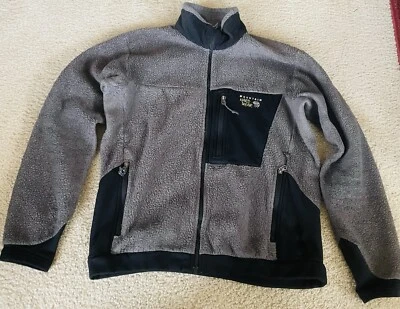 Chaqueta Mountain Hardwear Para Hombre Grande Gris Negro Polar Cremallera Pila Profunda Foto 1 de 3