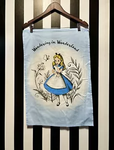 🩵 Disney Alice In Wonderland Blue Cotton Wondering Tea Hand Towel NEW 🎗️ - Picture 1 of 5