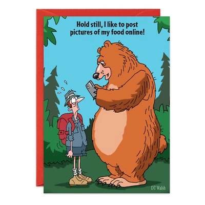 Humor Funny Bear Food Birthday Card - 8953 Friend Her Him Oatmeal Studios  - Image 1 of 2