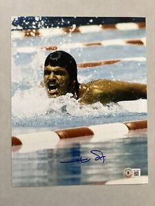 Mark Spitz autographed signed 8x10 photo Beckett BAS COA USA Swimming Olympics