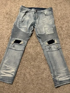 Pantalones de mezclilla para hombre Rue 21 Premium ajustados Supreme Flex desgastados talla 34x30 - Imagen 1 de 8