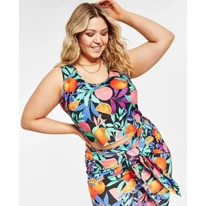 Tanque Nina Parker Trendy Talla Grande Recortado Estampado Frutas Tropicales Talla 1X $49 - Imagen 1 de 4