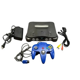 Nintendo 64 N64 Console Bundle w/ Blue Controller & Cords - Tested