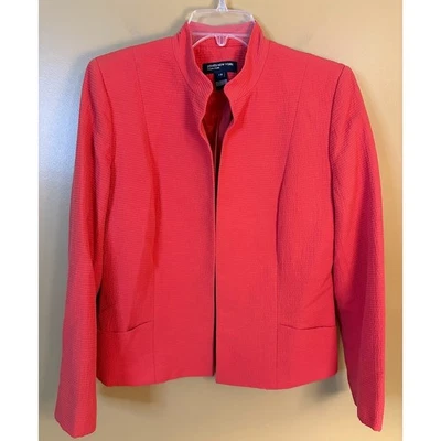 Blazer Jones New York Signature para mujer mezcla de algodón coral frente abierto talla 12 Foto 1 de 4