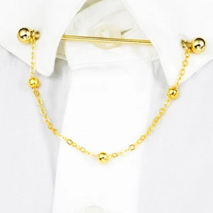 Collar Button Clips with Chain for Men Brooch Decoration - Imagen 1 de 11
