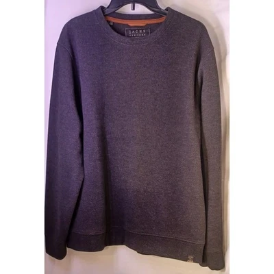 Jachs New York Men's Large Gray Wool Blend Crewneck Sweater Herringbone Pattern - Image 1 of 4