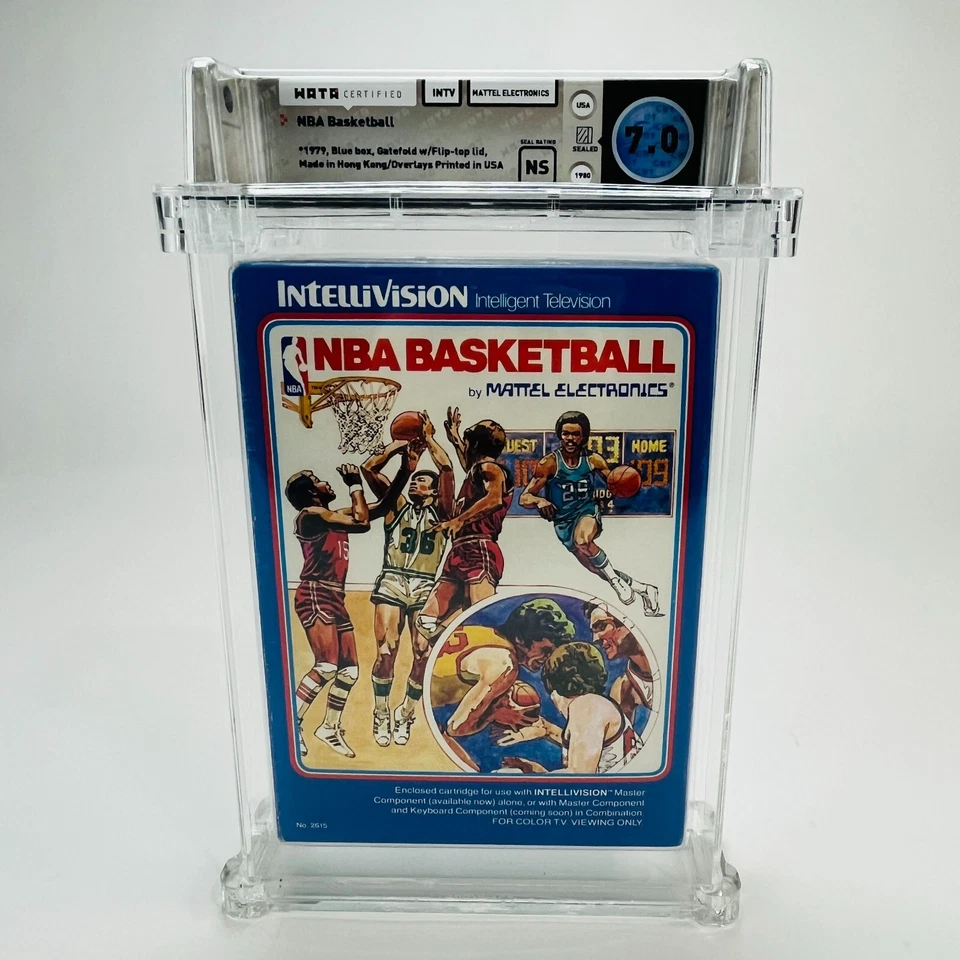 NBA Basketball - Intellivision, 1979 Mattel Blue Box NIB Sealed WOW! WATA 7.0 NS - Image 1 of 4