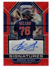 ⚾️ 2023 Panini Prizm Red Wave Auto George Valera Insert Card #SIGGV
